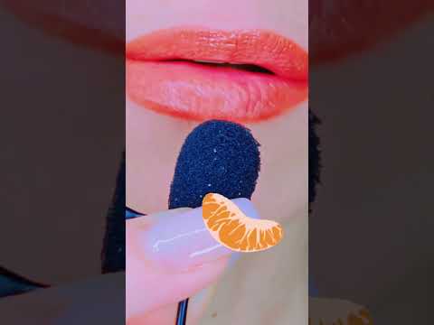 ASMR Mandarin in Glass 🍊 Mouth Sounds | No Talking 먹방 أصوات الفم #asmr #mandarin #먹방 #اصوات_الفم