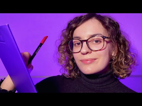 ASMR 📝 Te hago preguntas personales demasiado específicas (lápiz, susurros,...)