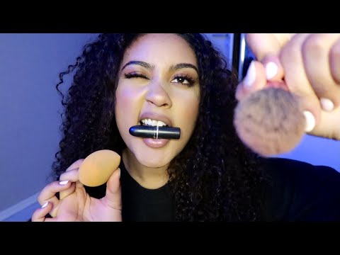 ASMR FAST AND AGGRESSIVE MAKE UP APPLICATION