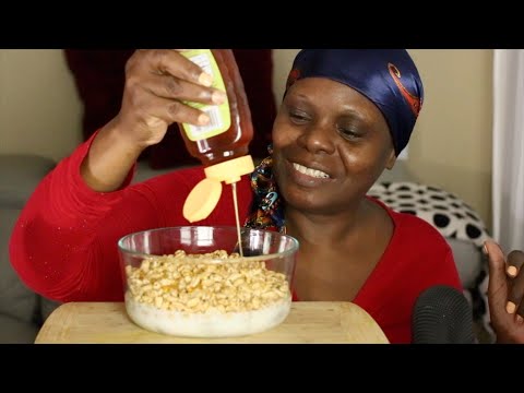 BIG BOWL HONEY SMACKS WITH EXTRA HONEY ASMR EATING SOUNDS