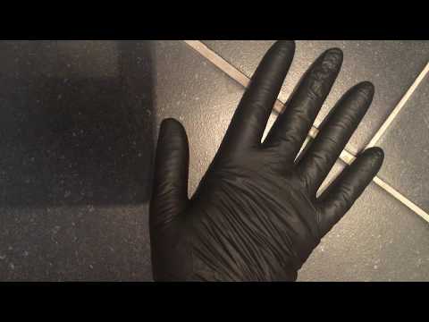 NITRILE GLOVES ♱♡‿♡♰  Simple Beautiful Layering in Black ඩ♡ [[ASMR]]