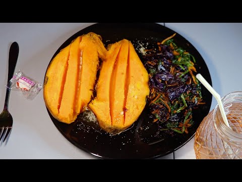 I Heard My Mom Cry For The First Time | Baked Sweet Potato & Stir Fry Vegetables ASMR Eating Sounds