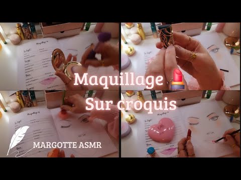 Asmr français, Maquillage 💄 sur croquis 🗒