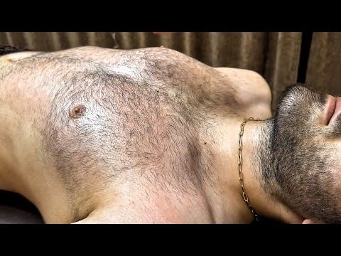 Hairy Bodybuilder Trainer Man Getting Powerfull ASMR Full Body Massage
