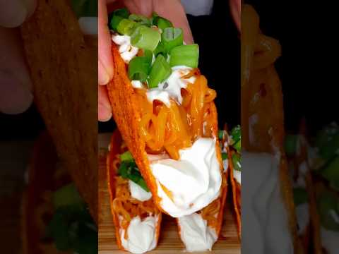 BULDAK RAMEN TACOS #buldak #ramen #tacos #asmr #mukbang