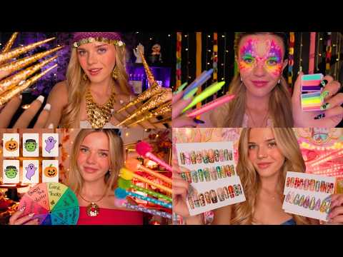 ASMR 2h+ Fall Fair Roleplay 🎃🎡 Face Painting, Palm & Tarot Reading, Carnival Games, Artisan Shops 🔮🎪