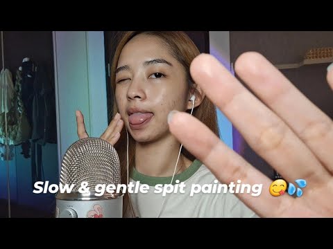 ASMR slow & gentle spit painting 😋🫶🏻