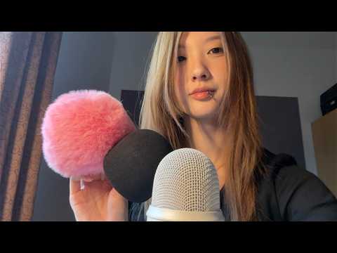 ASMR Mic Scratching With Different Covers with Mouth Sounds (Fluffy, Foam, Bare)