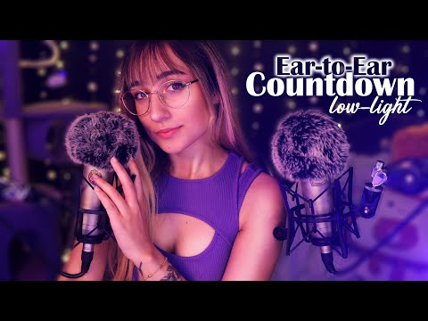 ASMR | Slow Ear-to-Ear Countdown w/ Mic Brushing 💕 (low light)