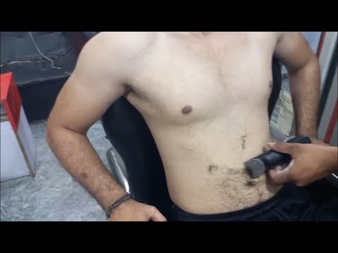 Hairy to Smooth! Satisfying Chest Hair Shave | How to trim chest & Belly hair in Pakistani Style | 💈
