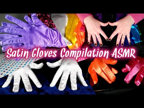 70 Minutes of SATIN GLOVES ASMR 🧤 Hand Movements & Soft Speaking 🤫 Compilation