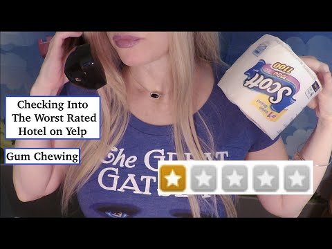 ASMR Worst Rated Hotel on Yelp Role Play | Gum Chewing | Whispers