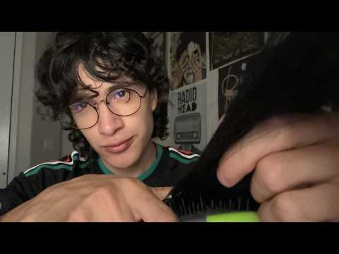 ASMR Brushing Your Hair While You Get Ready💤