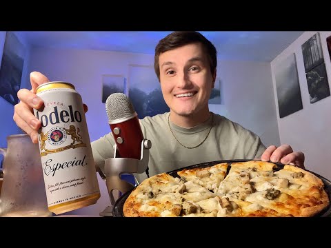 ASMR Pizza & Beer Mukbang 🍕🍺 (Whisper Ramble Life Update)