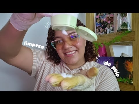 ASMR LIMPEZA DE PELE e CUIDADOS COM ACNE 💖✨