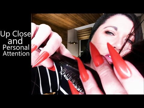ASMR Up Close Personal Attention (Face Touching, Hair Brushing, Face Brushing, Hand Movements)