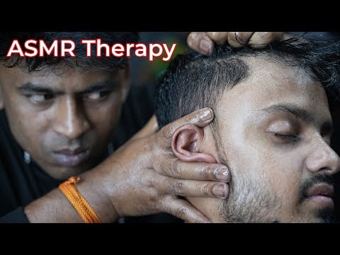 ASMR Long Time Tapping Scratching Head And Ear Massage | Head And Shoulder Massage With Neck Crack