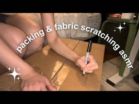 fabric scratching asmr: packing my clothes up!!