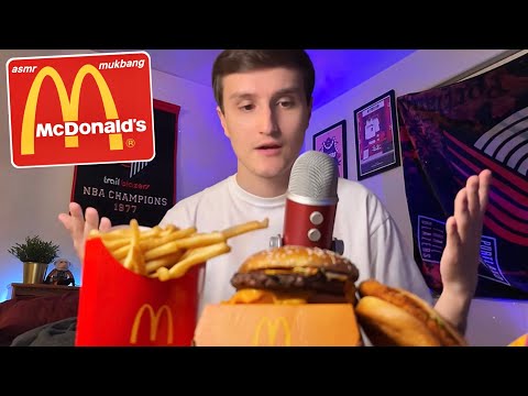 ASMR YUMMY McDonald’s Burger & Fries Mukbang 🍟🍔 (eating sounds)