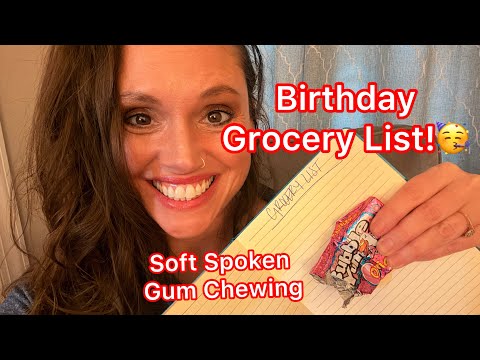 ASMR Grocery List for My Son’s Birthday Dinner 🎂 Soft Spoken + Gum Chewing