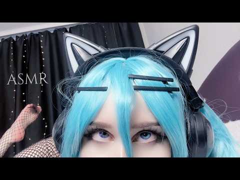 ASMR: Goth Miku is close 💦 (spit painting, tongue fluttering, mouth sounds)