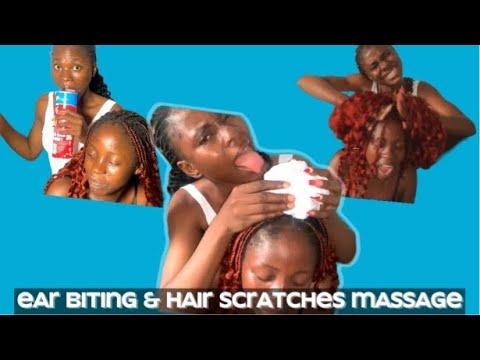 ASMR TINGLY MOUTH SOUND SPIT PAINTING INTENSE NECK EAR, NAPE HEAD MASSAGE, EAR EATING IN YOUR EARS 