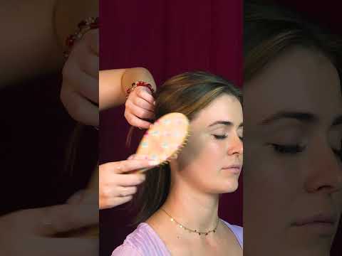 asmr hair brushing on a real person