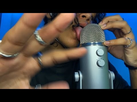 ASMR MOUTH SOUNDS SPIT PAINTING FAST & AGGRESSIVE, INAUDIBLE WHISPERS, HAND MOVEMENTS 💥