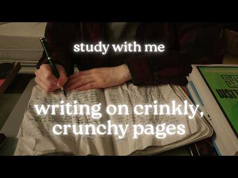 [cozy asmr] casual study session with rolling thunder and rain ambience | no talking, paper sounds
