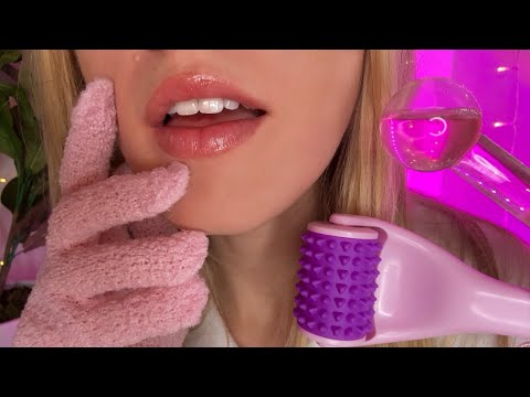 ASMR Massaging Your Stresses Away 🪻⋆☾⋆⁺₊(face massage + pampering)