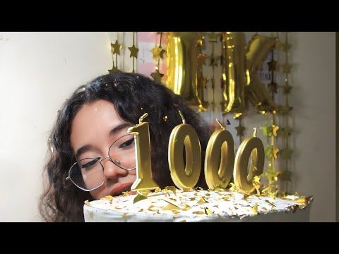 ASMR - Comemorando os mil inscritos do canal!(Carolina Ramos)🎊✨