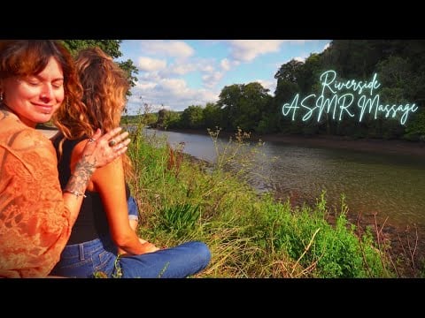 RIVER ASMR SOUNDS [real personal attention] Relaxing touch & gentle whispers | Tracing back  massage