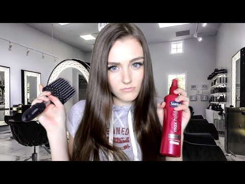 ASMR B*tchy Hair Stylist Roleplay (Relaxing Hair Play & Brushing)