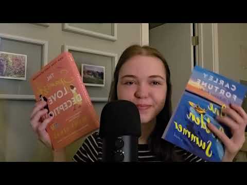 asmr my summer tbr | whispering, book tapping, page turning