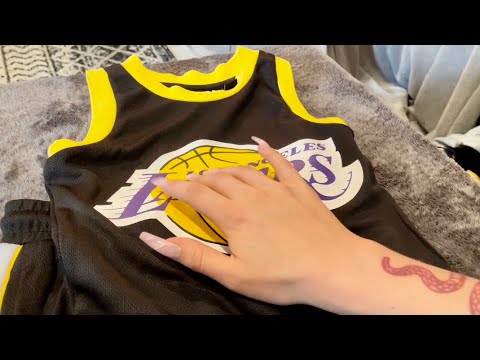 ASMR! Childrens Clothing Haul! ( Fabric Sounds, Scratching, Tapping)