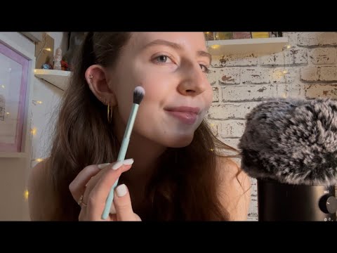 ASMR | Tracing My Face 🙈 (soft whispers and mouth sounds)