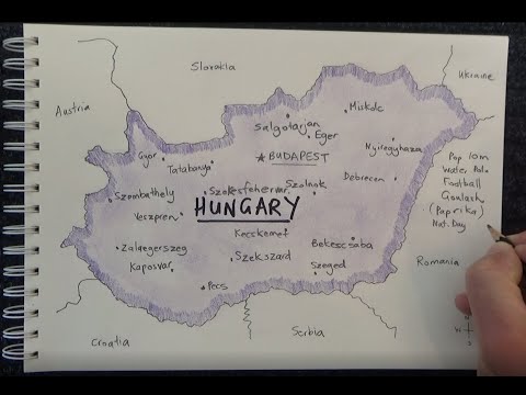 ASMR - Drawing a Map of Hungary - Australian Accent - Chewing Gum & Describing in a Quiet Whisper