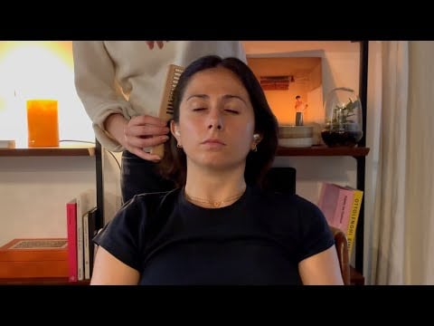 ASMR relaxing hair play and back massage ✨ gentle touch and back scratches for sleep (whispered)