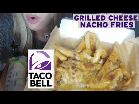 ASMR Taco Bell Grilled Cheese Nacho Fries & Grilled Cheese Burrito Mukbang | StoryTime Whispered