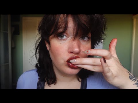 ASMR spit painting your names! (spoolie, wooden spoon, mouth sounds)