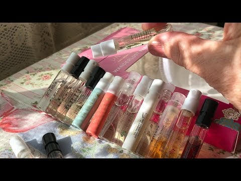 ASMR - Reviewing Perfume Samples;  Soft Spoken