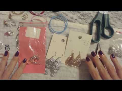 ASMR ~ Converting Pierced Earrings to Clip-On / Hoop Earrings Show & Tell (Soft Spoken)