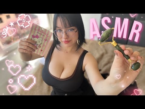 ASMR NAMORADA FAZ SUA SOBRANCELHA E SKIN CARE 💘 