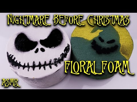 ASMR Nightmare Before Christmas Floral Foam Crushing - Satisfying Floral Foam ASMR