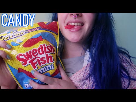 ASMR Eating Chewy Swedish Fish Candy & Keyboard Typing 🐟