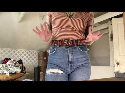 ASMR jeans/shirt scratching quickie