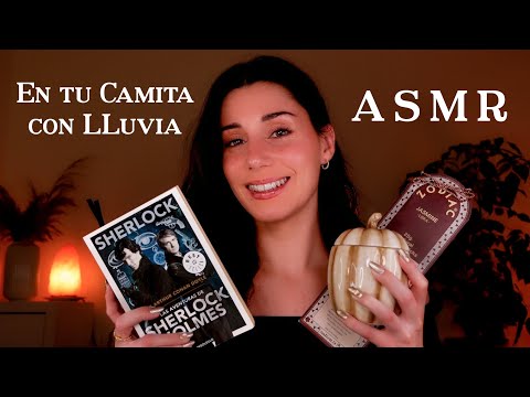 ASMR en TU CAMITA 🧡 Leyendo 📖 ⛈️Lluvia en Otoño 🍂🍵 Infusión, Caricias & Afirmaciones Positivas🪔