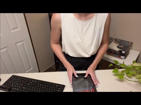 ASMR Library Roleplay w\ Used Books (whispers, typing, dust jacket crinkles, stamping)