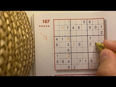 ASMR Solving EXPERT level sudoku (unintelligible whispers, counting)