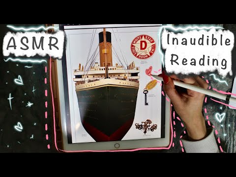 ASMR - Inaudible Reading of a Titanic Book - iPad Writing + Tracing Sounds